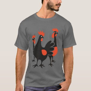 T-shirt Trois poules françaises rétro Découpe mi-siècle 4