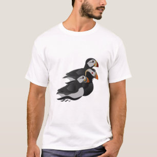 T-shirt Trois Puffins Adorablement Friendly Baignade Carto