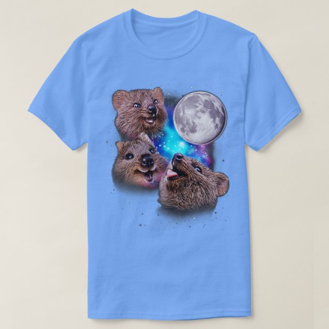 T-shirt Trois Quokkas Howl sur la Lune (Design devant)
