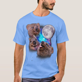 T-shirt Trois Quokkas Howl sur la Lune