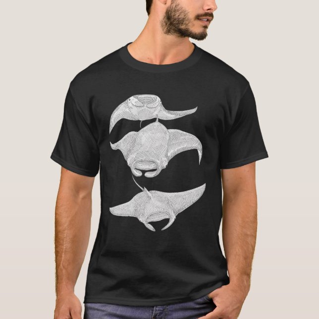 T-shirt Trois raies mantas (Devant)