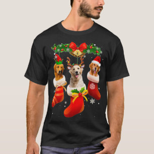 T-shirt Trois Récupérateurs D'Or En Pajama De Noël Coq 