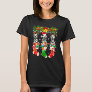 T-shirt Trois Renne du Père Noël Elfe Dalmatiens à Noël