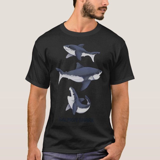 T-shirt Trois requins saumons mignons (Devant)