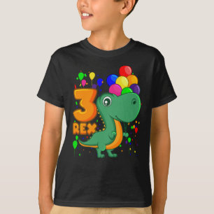 T-shirt TROIS REX 3 ans 3e anniversaire Boy Dino
