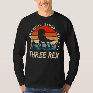 T-shirt Trois Rex 3ème Anniversaire Troisième Dinosaure 3
