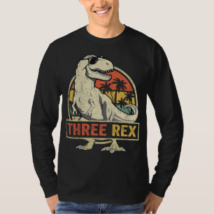 T-shirt Trois Rex 3ème Anniversaire Troisième Dinosaure 3
