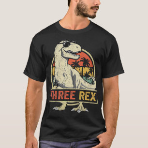 T-shirt Trois Rex 3ème Anniversaire Troisième Dinosaure 3