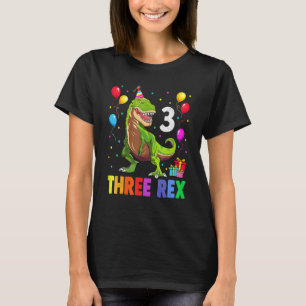 T-shirt Trois Rex 3ème Anniversaire Troisième Dinosaure 3