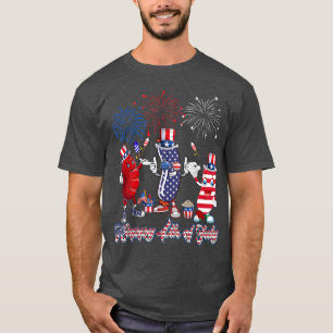 T-shirt Trois Saucisses Blanches Rouges Et Feu De Saucisse