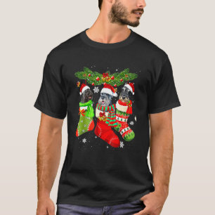 T-shirt Trois Schnauzer en chaussette Noël Père Noël X Mas