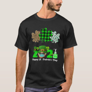 T-shirt Trois Shamrocks de coeur Léopard Plaid St Patrick'