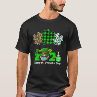 T-shirt Trois Shamrocks de coeur Léopard Plaid St Patrick'