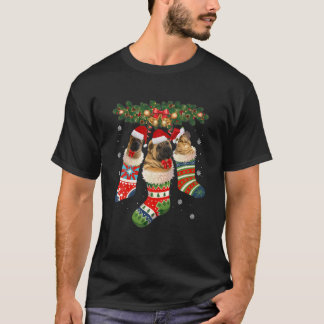 T-shirt Trois Shar Pei En Sock Noël Père Noël X-Mas Chien