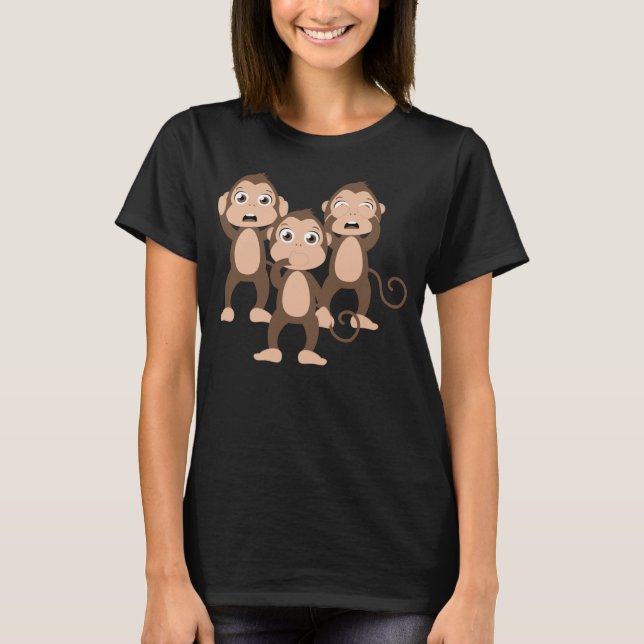 T-shirt Trois singes sages (Devant)