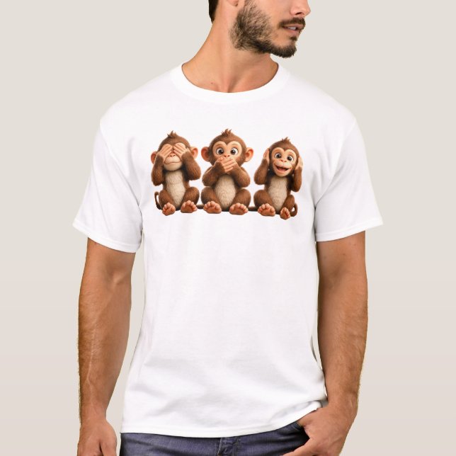 T-shirt Trois singes sages (Devant)