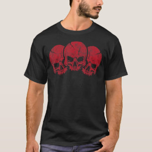 T-shirt Trois Skeleton Skuls Déplaisant Monster Face Éffra