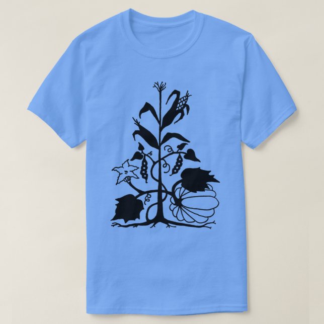 T-shirt Trois soeurs Haricots de maïs et courge (Design devant)