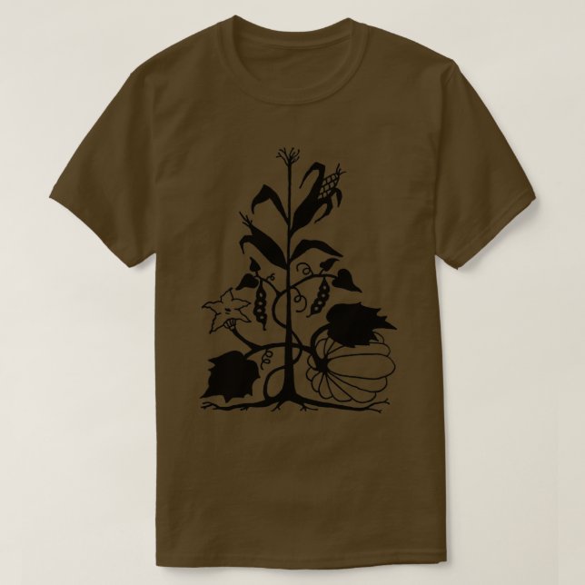 T-shirt Trois soeurs Haricots de maïs et courge (Design devant)