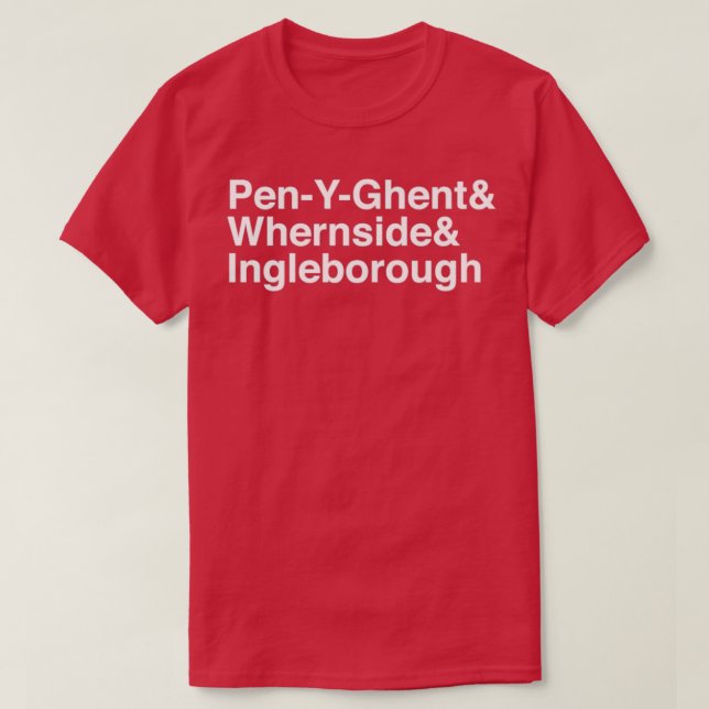 T-shirt Trois sommets PenYGhent et Whernside et Ingleborou (Design devant)
