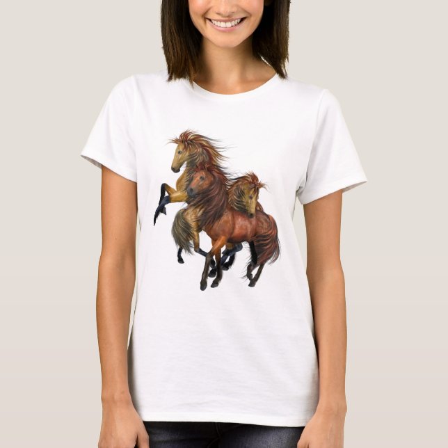 T-shirt Trois Stallions Sauvages (Devant)