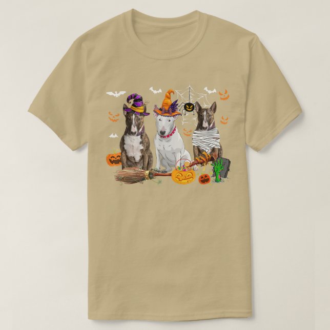 T-shirt Trois Taureau Chiens Sorcière Halloween Mummy Scar (Design devant)