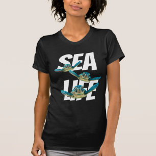 T-shirt Trois tortues de mer de bébé nageant