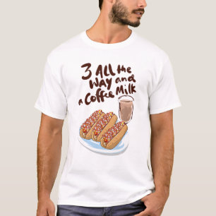 T-shirt Trois Tout Le Chemin Et Un Café Milk Café Hot Wei