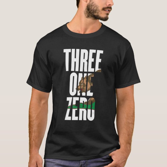 T-shirt Trois un Zero 310 Area Code Los Angeles Californie (Devant)