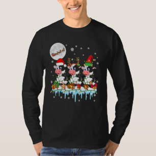 T-shirt Trois vaches elfes de renne du Père Noël Xmas traî