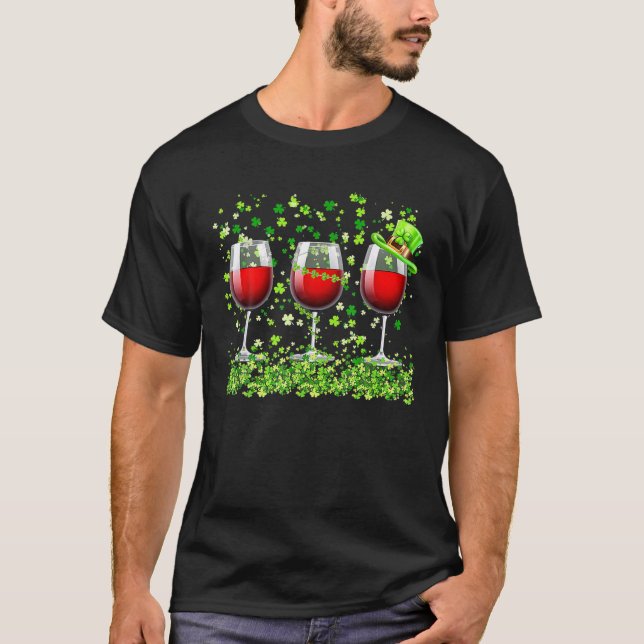 T-shirt Trois Vins Glaces Clover Shamrock St Patrick Day (Devant)