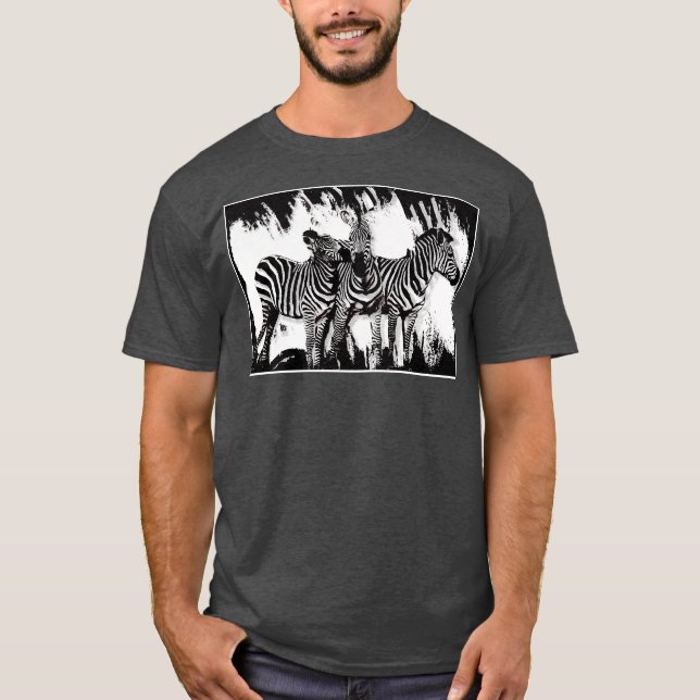 T-shirt Trois Zèbres Peignant (Devant)