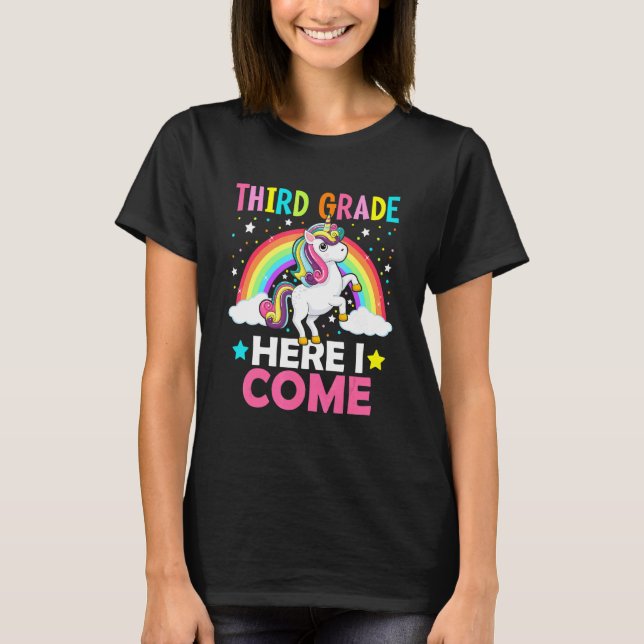 T-shirt Troisième Année Ici Je Reviens Unicorn Retour À L' (Devant)