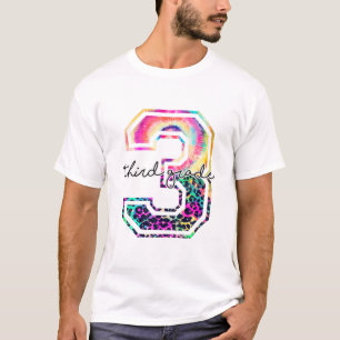 T-shirt Troisième Année Retour À L'École Leopard Tie Dye E