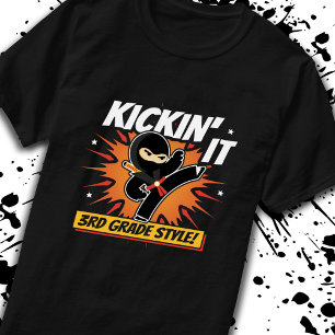 T-shirt Troisième grade - Retour à l'école - Ninja - 3e an