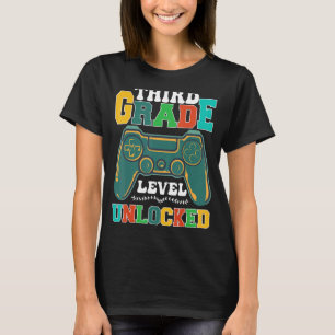 T-shirt Troisième Niveau Déverrouillé De Retour À L'École