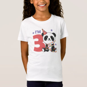 T-Shirt Troisième Panda Anniversaire Pour Enfants 3 Ans T-