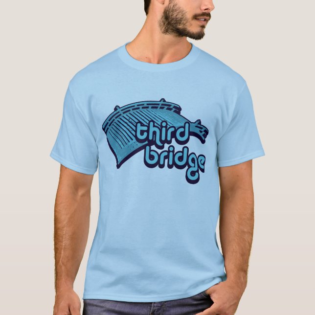 T-shirt troisième pont. bleu&bleu. (Devant)