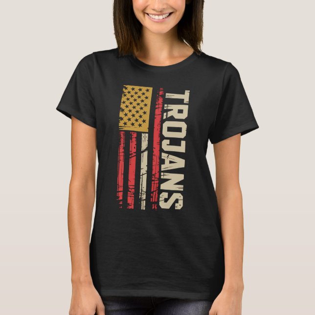 T-shirt Trojans American Spirit Vintage Patriotic (Devant)