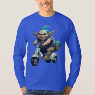 T-shirt Troll bizarre sur un scooter