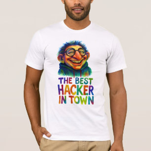 T-shirt Troll de hacker coloré - Le meilleur codeur dans T