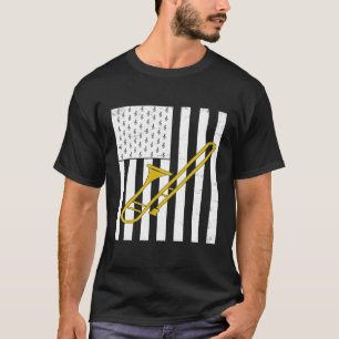 T-shirt Trombone American Flag Trombone Trombone Trumpet P
