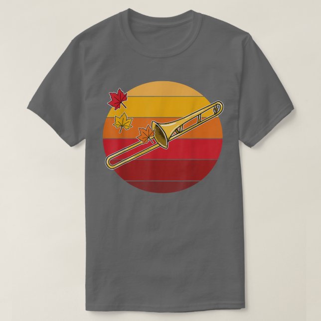 T-shirt Trombone Automne Tromboniste Thanksgiving Brass (Design devant)