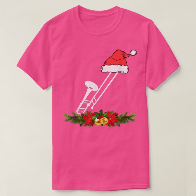 T-shirt Trombone Christmas Pajamas Music Instrument  (Design devant)