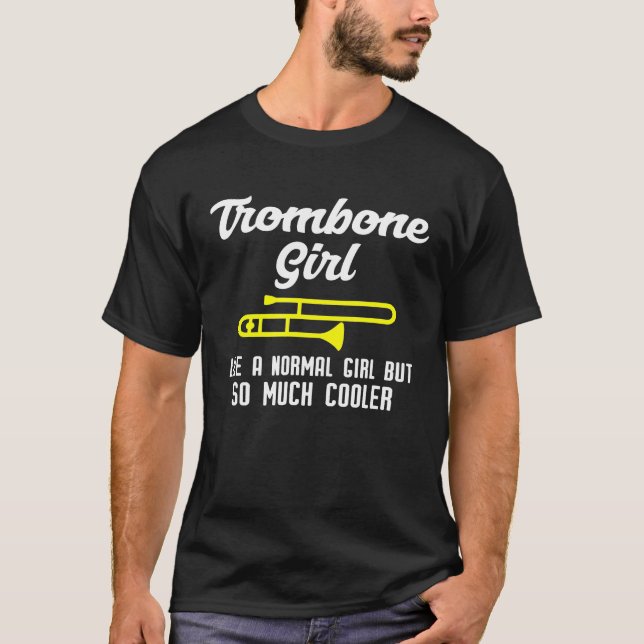 T-shirt Trombone Girl Shirt Marching Band (Devant)