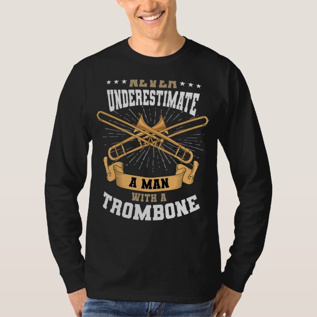 T-shirt Trombone Mucisian Brass Instrument Trombonist Man (Devant)