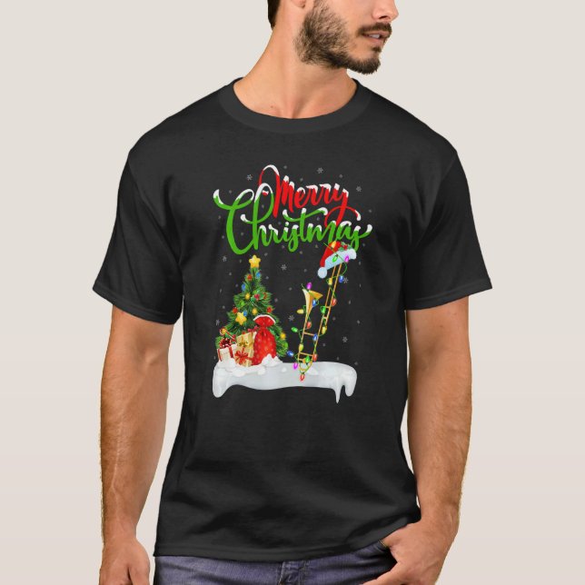 T-shirt Trombone Music  Xmas Decorations Trombone Christma (Devant)