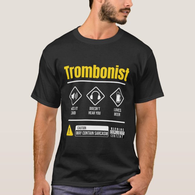 T-shirt Trombone Player Instruction Ud Pour Trombonist Tro (Devant)