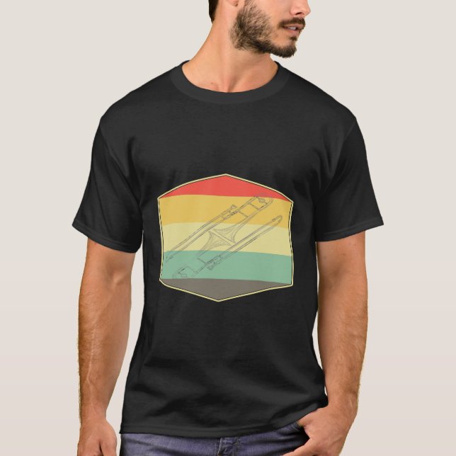 T-shirt Trombone Retro Musique Jazz (Devant)