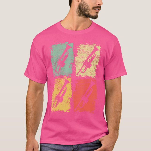 T-shirt Trompette de bande rétro (Devant)